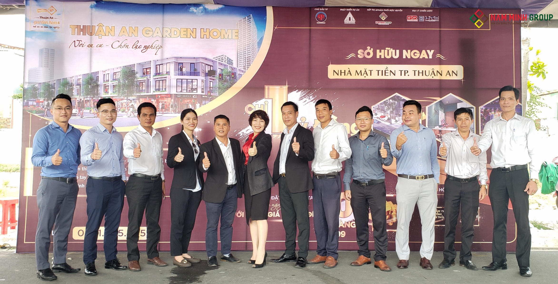 Các lãnh đạo của các công ty cùng tham gia lễ ra quân dự án Thuận An Garden Home